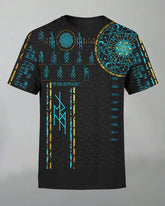 Men's Plus Size Nine Worlds Print T-Shirt Shorts Suit